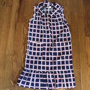 50s 60s Country Dress Skirt Checker Pattern Large